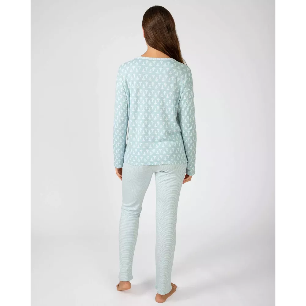 Frauen Winterpyjama P751250 Grün Massana