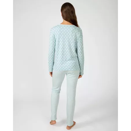 Frauen Winterpyjama P751250 Grün Massana