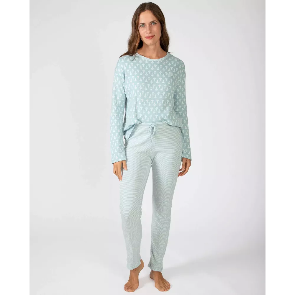 Frauen Winterpyjama P751250 Grün Massana