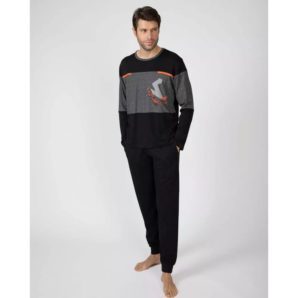 Pijama Hombre Invierno 751306 Negro Massana