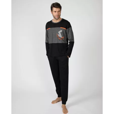 Pijama Hombre Invierno 751306 Negro Massana