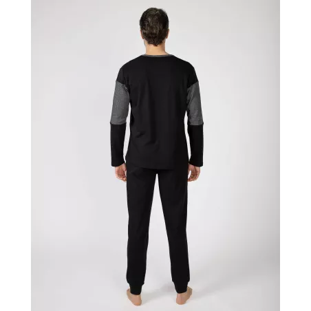 Herren Pyjama Winter 751306 Schwarz Massana