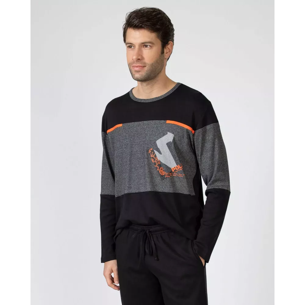 Pigiama Uomo Inverno 751306 Nero Massana