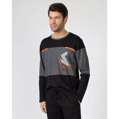 Pijama Hombre Invierno 751306 Negro Massana