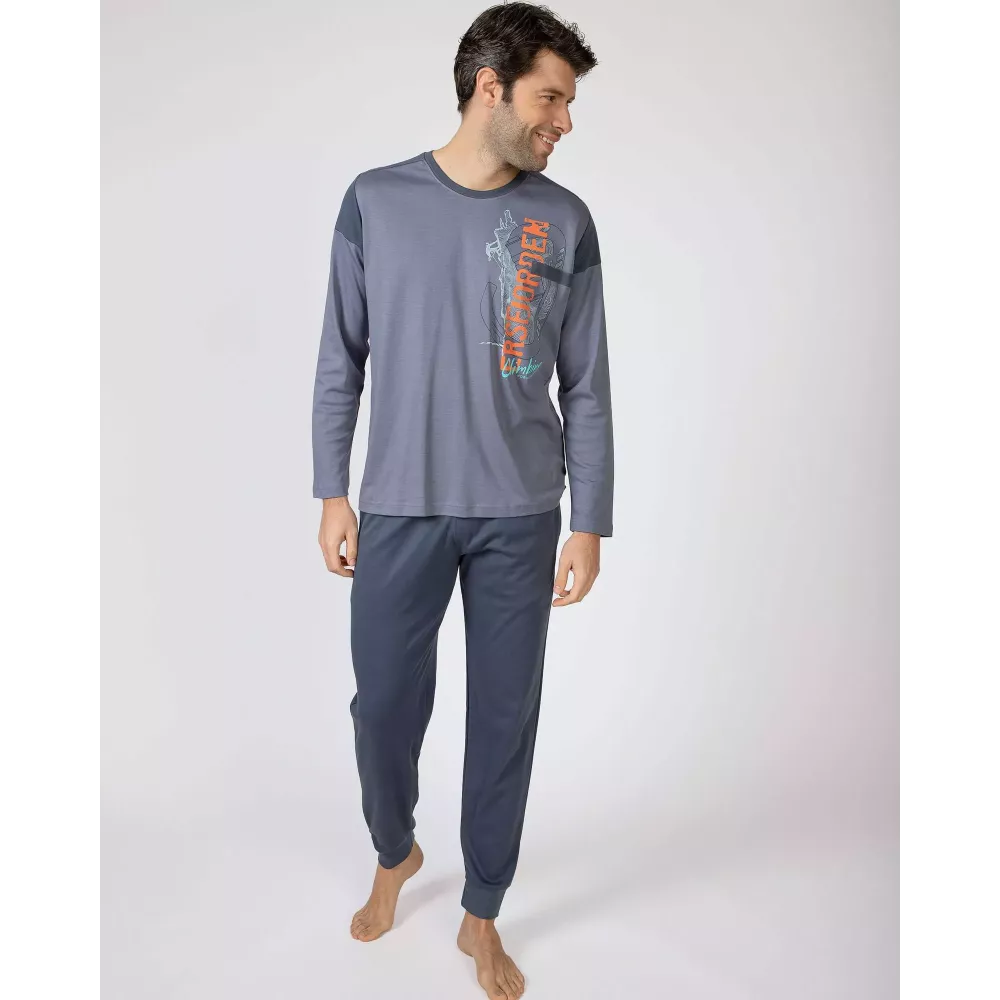 Pijama Hombre Invierno P751307 Azul Massana