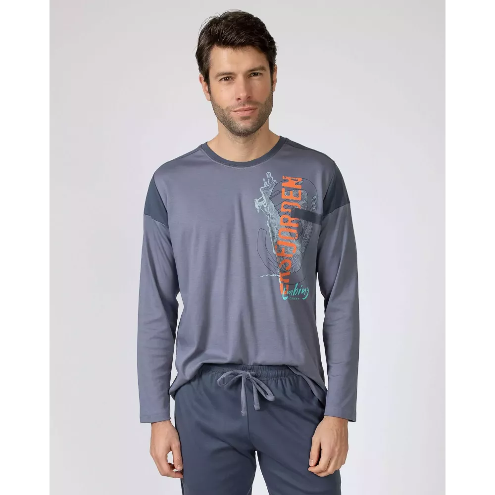 Pijama Hombre Invierno P751307 Azul Massana