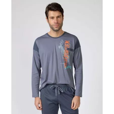Pijama Hombre Invierno P751307 Azul Massana
