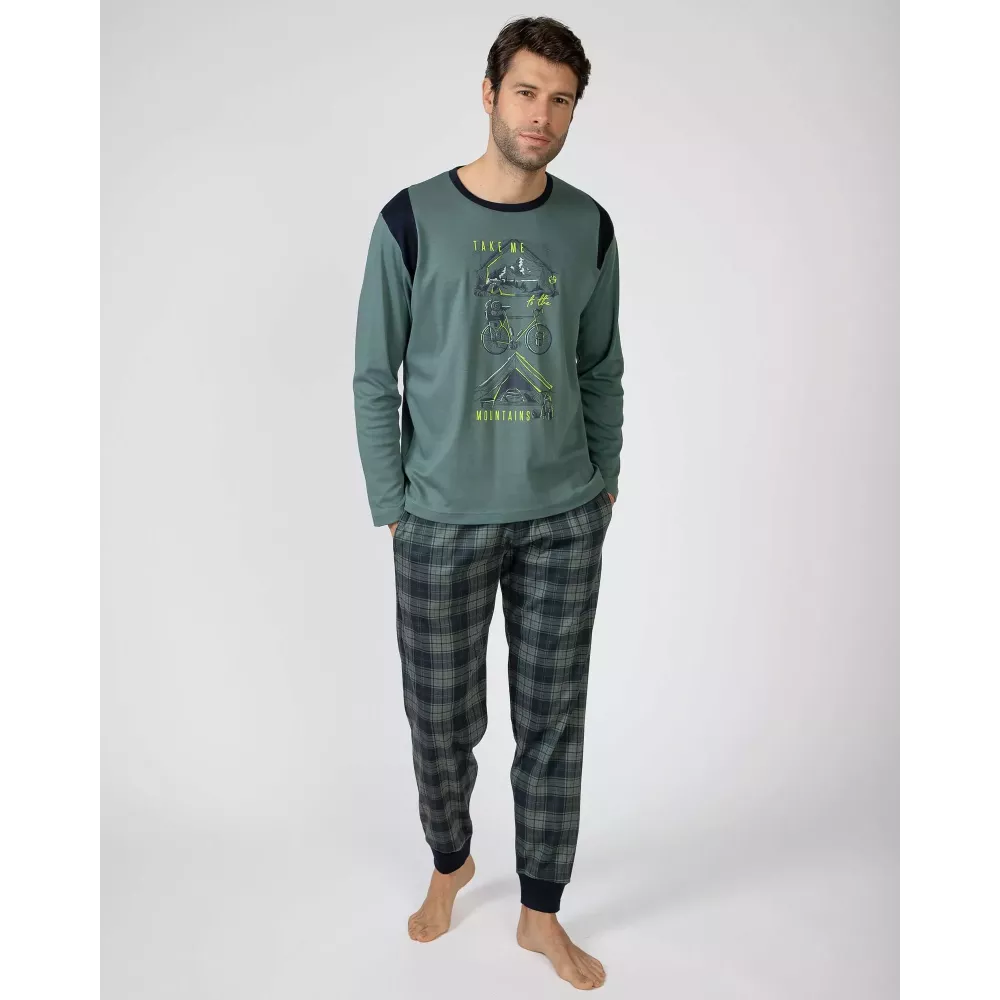 Pyjama Homme Hiver P751308 Vert Massana