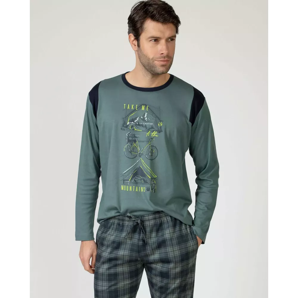Pyjama Homme Hiver P751308 Vert Massana