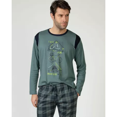 Pyjama Homme Hiver P751308 Vert Massana