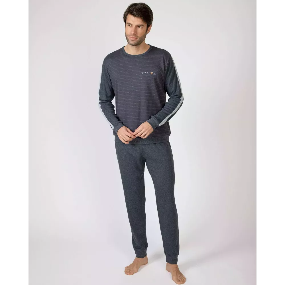Pigiama Uomo Inverno 751318 Grigio Massana