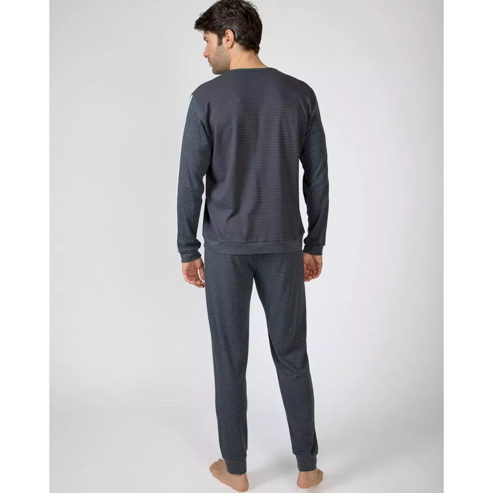 Herren Winter Pyjama 751318 Grau Massana