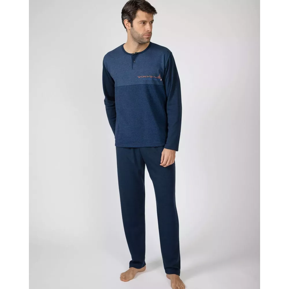 Pijama Hombre Invierno P751317 Azul Massana