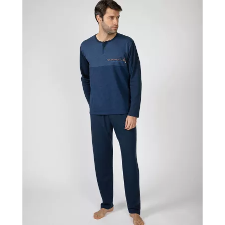 Pijama Hombre Invierno P751317 Azul Massana