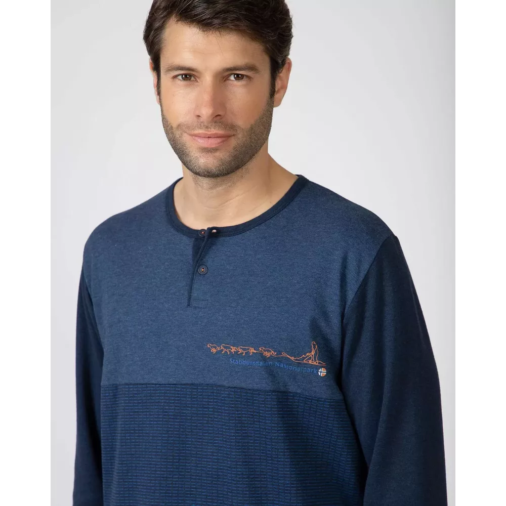 Pijama Hombre Invierno P751317 Azul Massana