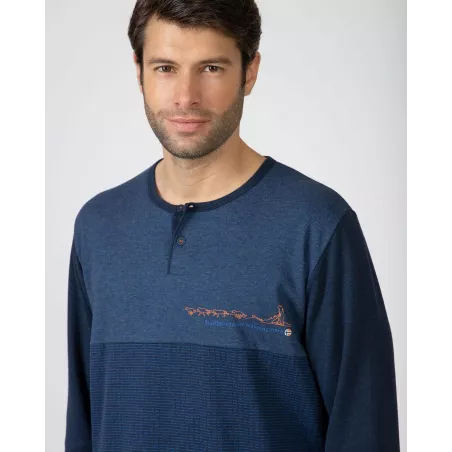 Pijama Hombre Invierno P751317 Azul Massana