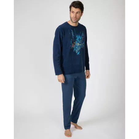 Herren Winter Pyjama P751325 Marine Massana