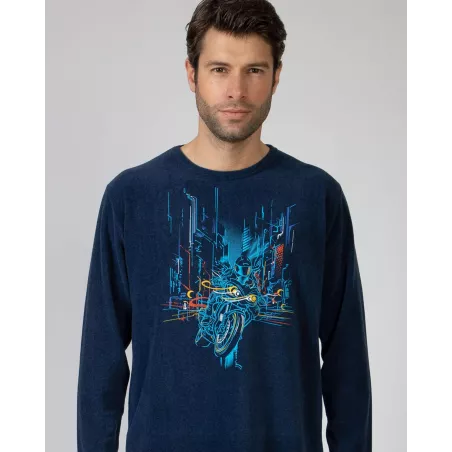 Herren Winter Pyjama P751325 Marine Massana