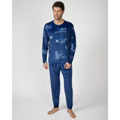 Pigiama Uomo Inverno P751327 Blu Massana