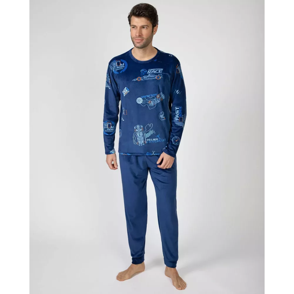 Pijama Hombre Invierno P751327 Azul Massana