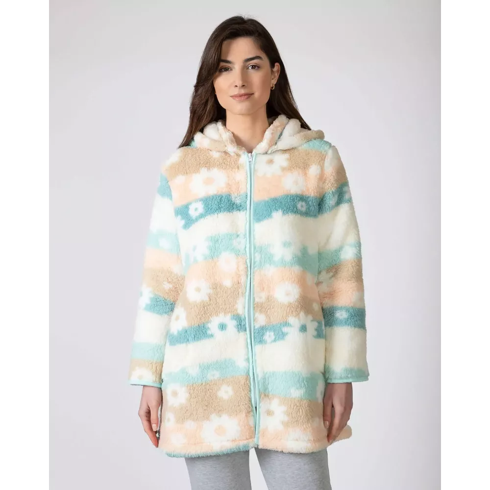 Frauenbademantel Winter L756242 Türkis Massana