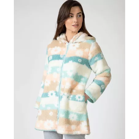 Frauenbademantel Winter L756242 Türkis Massana