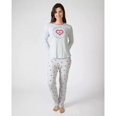 Pigiama Donna Inverno P751206 Grigio Massana