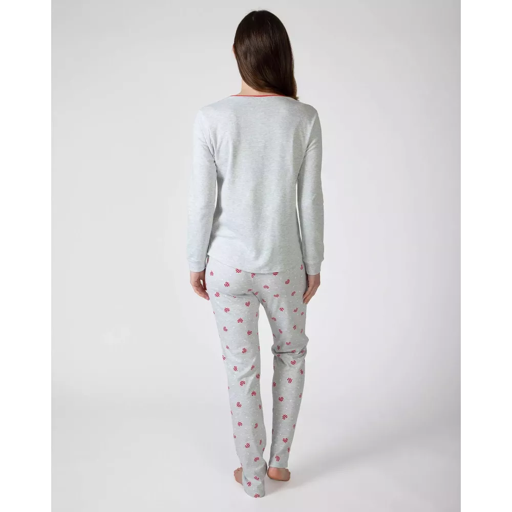 Pigiama Donna Inverno P751206 Grigio Massana