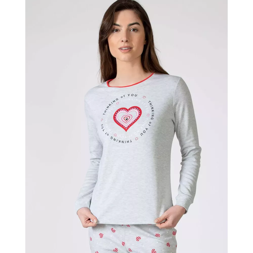 Pigiama Donna Inverno P751206 Grigio Massana