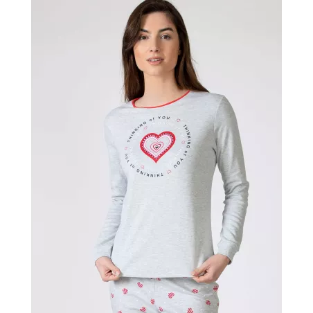 Pigiama Donna Inverno P751206 Grigio Massana