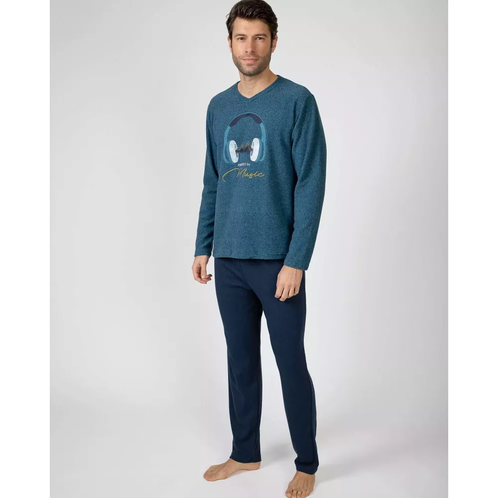 Pyjama Homme Hiver 751324 Bleu Massana