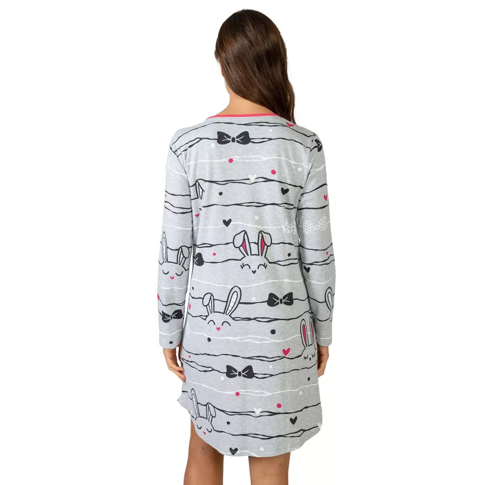 Frauen Nachthemd Winter L757224 Grau Massana