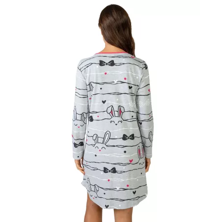 Frauen Nachthemd Winter L757224 Grau Massana