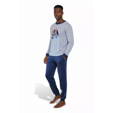 Herren Winter Pyjama 255656 Grau Muslher