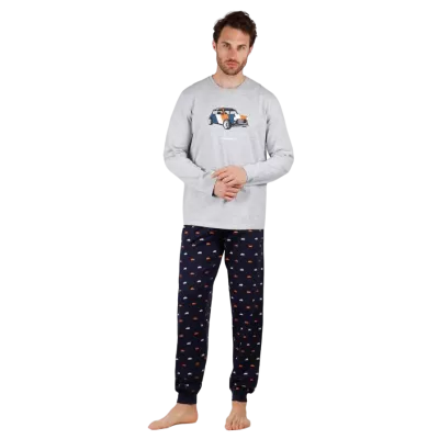 Pijama Hombre Invierno 56573 Coche Gris Admas