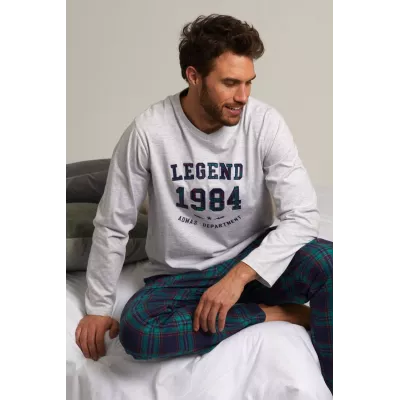 Pigiama Uomo 55316 Grigio Taglia XL Admas