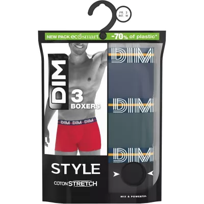 Pack 3 Boxershorts 1QU Dim (2 Kombinationen)
