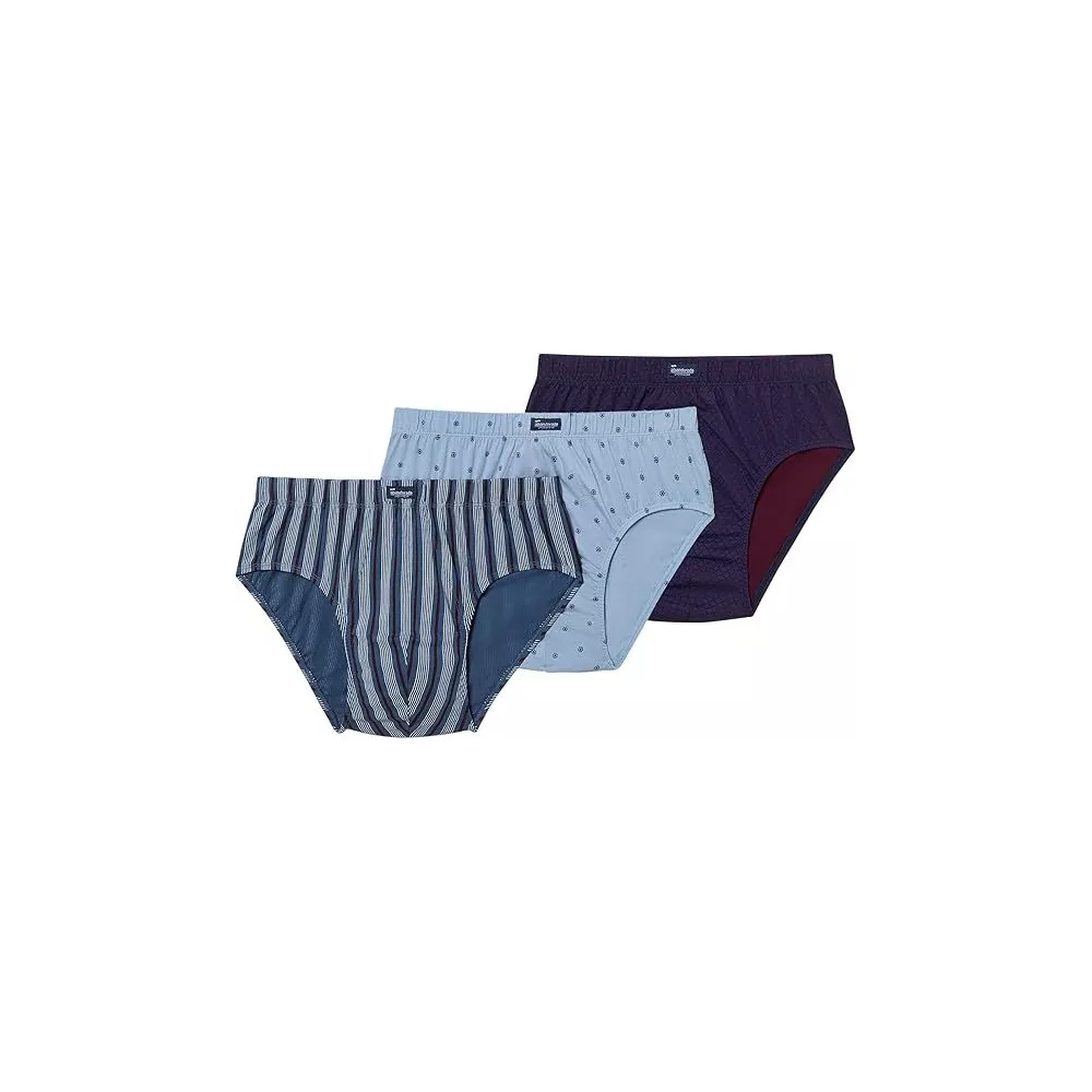 Pack 3 halblange Slips 100% bedruckte Baumwolle Abanderado