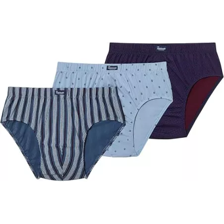 Pack 3 halblange Slips 100% bedruckte Baumwolle Abanderado