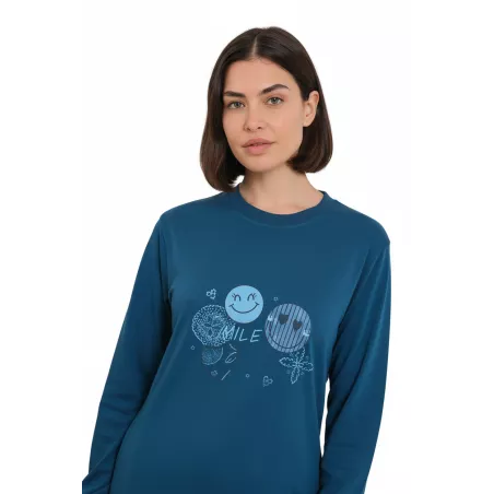 Pijama Dona Hivern 256629 Blau Muslher