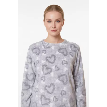 Pigiama Donna Inverno 256640 Grigio Muslher