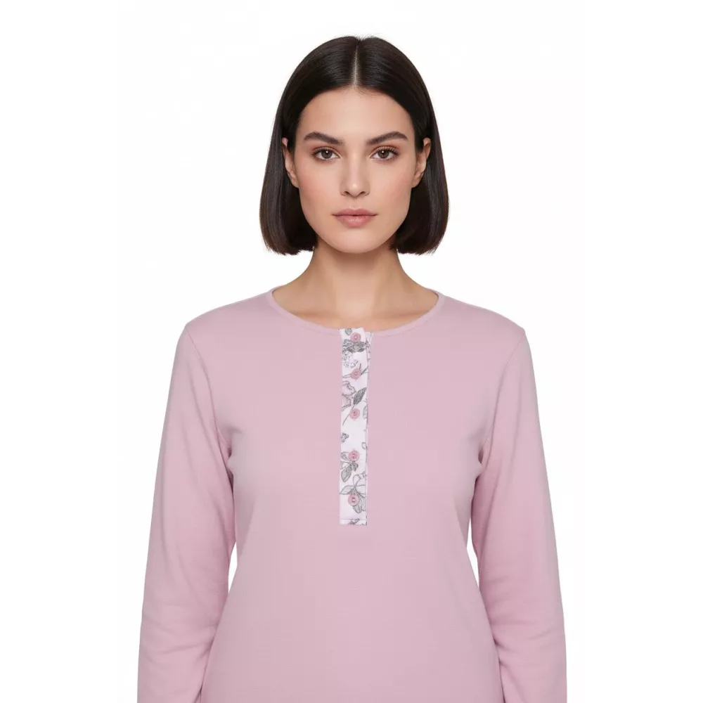 Pigiama Donna Inverno 256603 Rosa Muslher