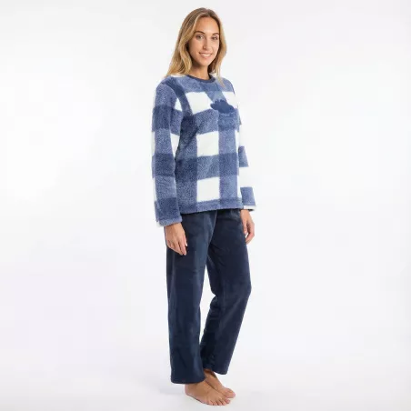 Pigiama Donna Inverno 236635 Blu Muslher
