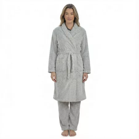 Damen Winter Bademantel 248618 Grau Muslher
