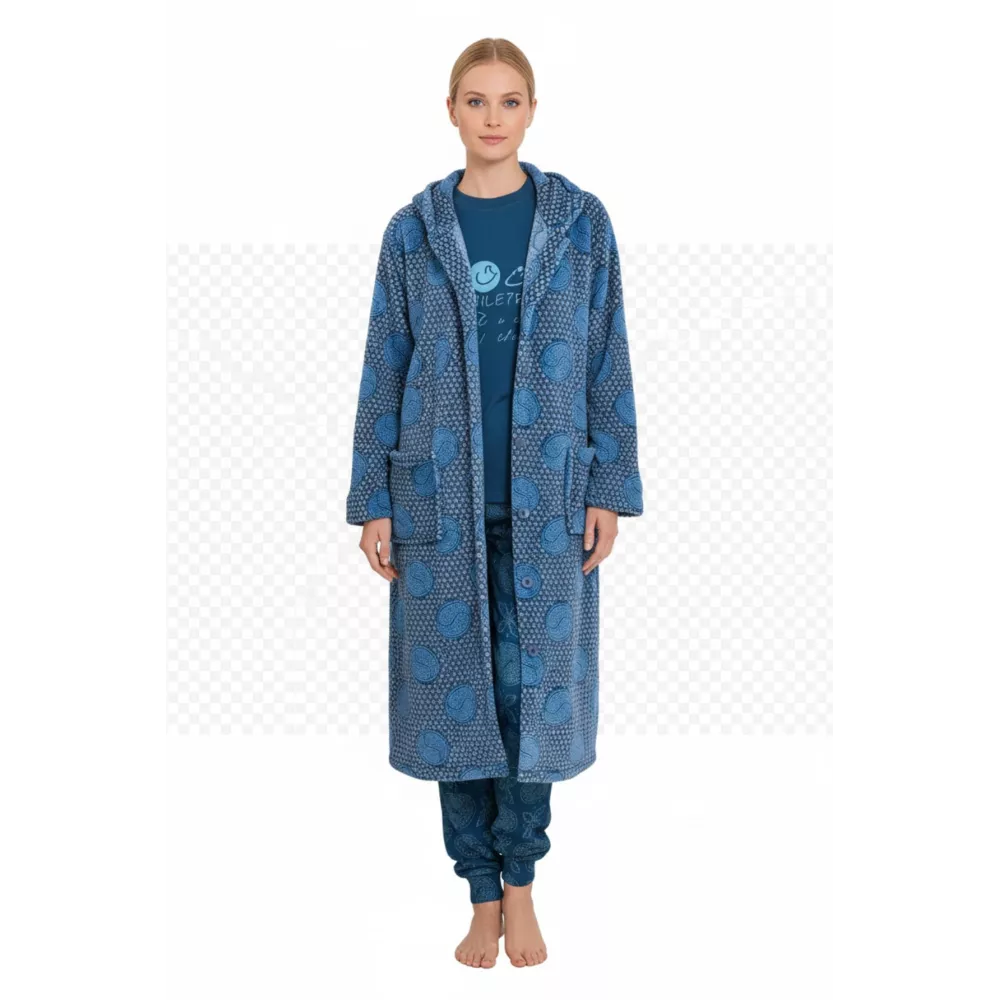 Roupão Feminino Inverno 258614 Azul Muslher