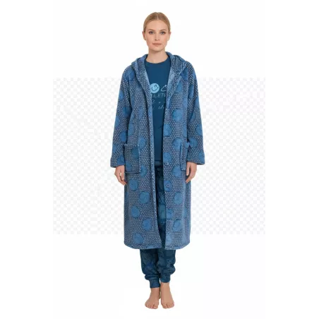 Accappatoio Donna Inverno 258614 Blu Muslher