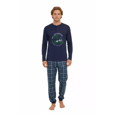 Pigiama Uomo Inverno 255635 Blu Muslher
