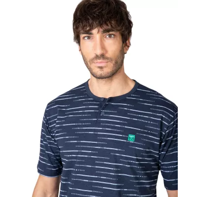 Herren Sommer Pyjama P261330 Marine Massana