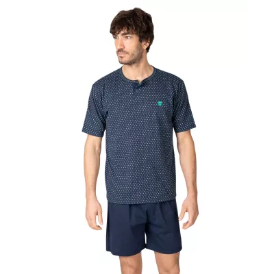 Herren Sommer Pyjama P261328 Marine Massana