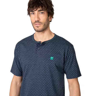 Herren Sommer Pyjama P261328 Marine Massana